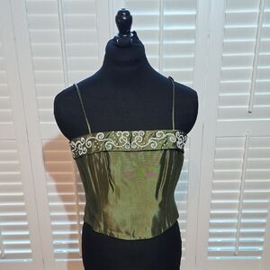 NWT Reggio Formal Green Embellished Women's Top